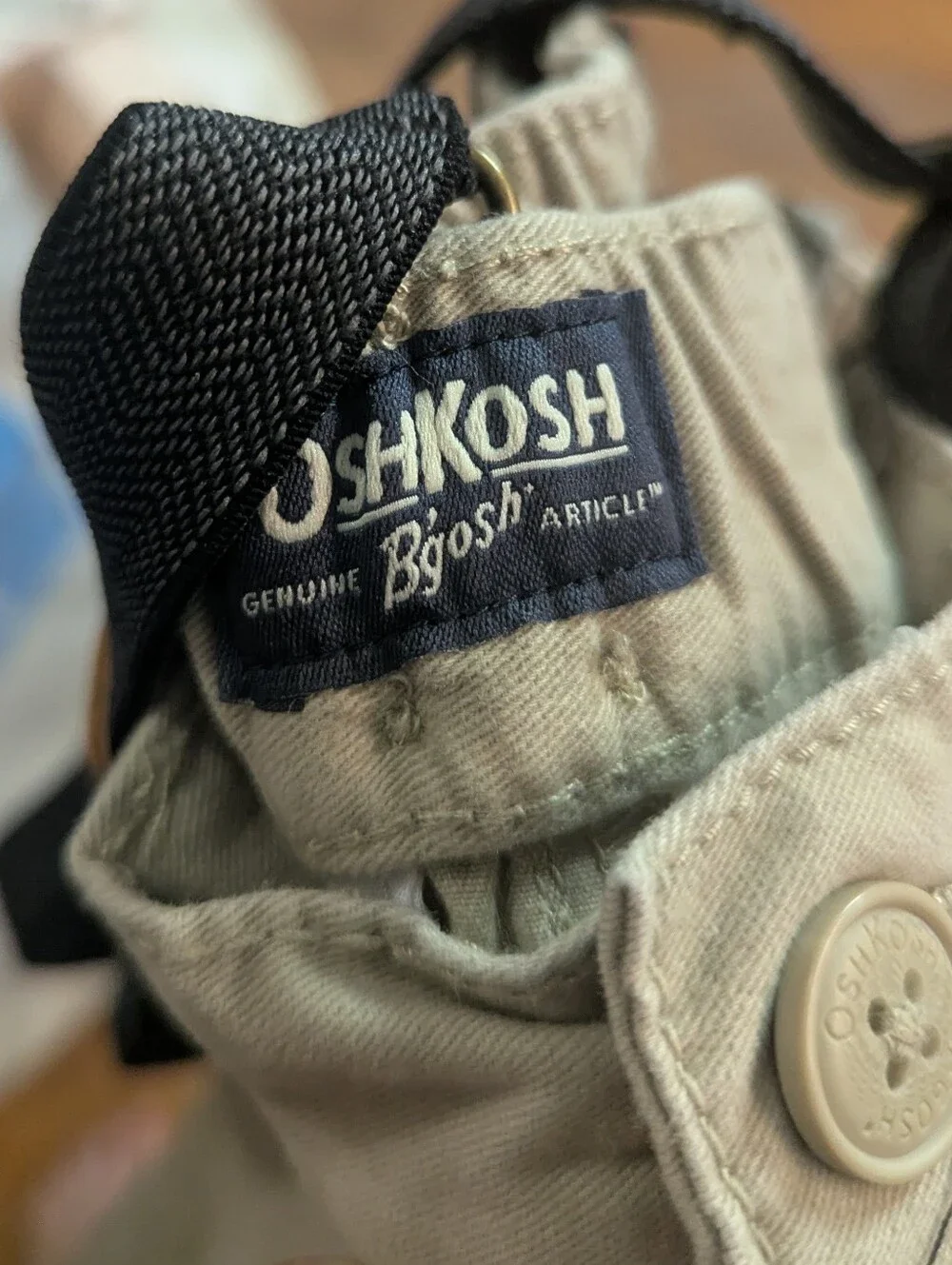 OshKosh B’gosh Toddler Boys Khaki Suspender Pants 3T Adjustable Dress Chinos